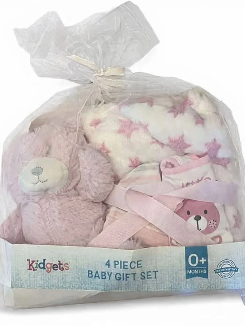 New Baby Bath Gift Set – 7 Piece Pink Baby Girl Bundle | Hooded Towel, Blanket,